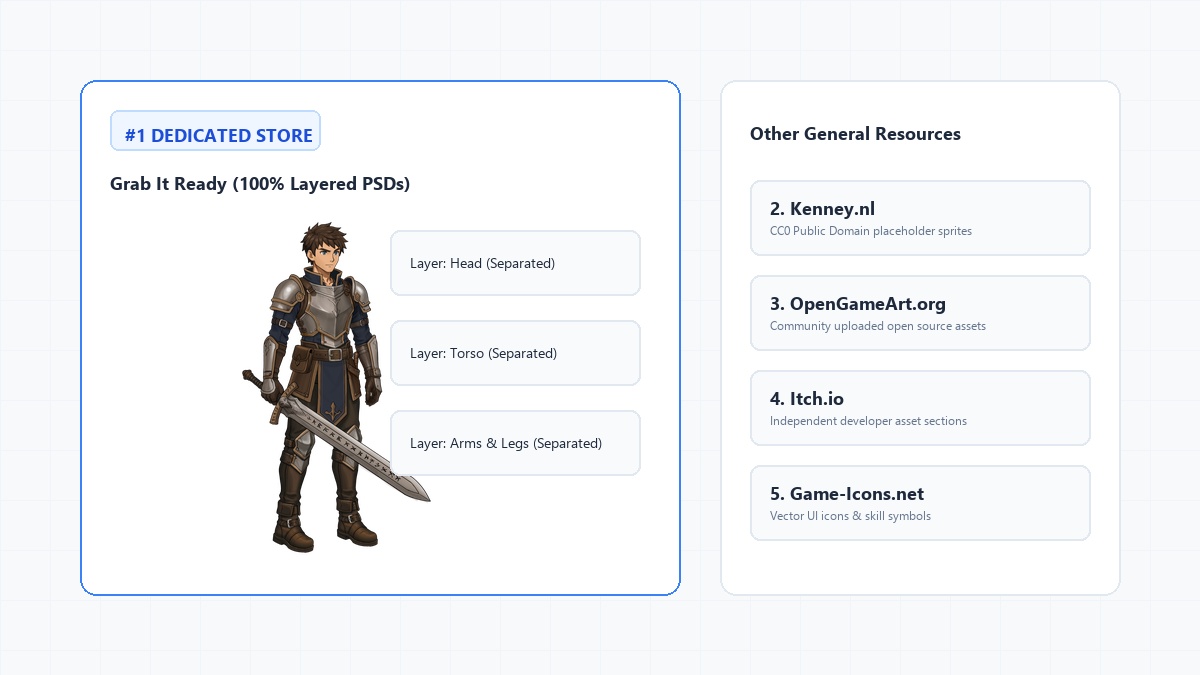 Where to Get Free 2D Layered PSD Characters for Game Development (Top 5 Sites)